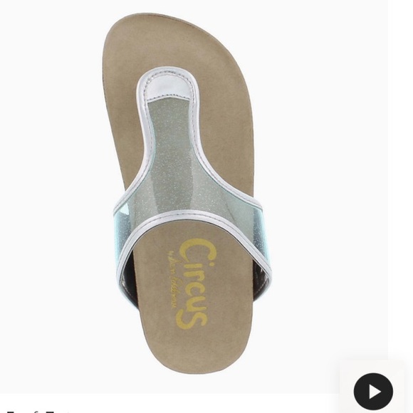 Circus Sam Edelman Brittney Rivia Girls glitter clear thong sandals Size 4 - Picture 2 of 15